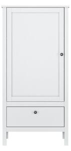 Dulap OLE, alb, PAL laminat, cu o usa si un sertar, 65x37x135 cm