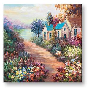 Tablou pictat manual PEISAJ 1 parte - 70x70 cm - 70×70 cm / Klasický 2 cm