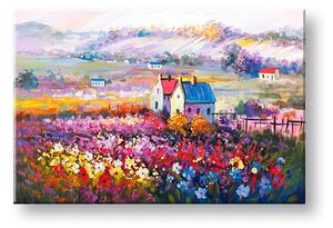 Tablou pictat manual PEISAJ 1 parte - 90x60 cm - Clasic 2 cm