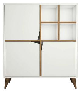 Dulap baie PULSE, alb/nuc, PAL melaminat, cu 3 usi, 100x30x115 cm