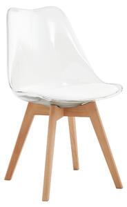 KONDELA Scaun, transparent, acrilat/piele ecologică/fag, BALI 2 NEW