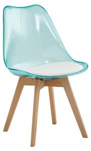 KONDELA Scaun, verde transparent, acrilic/piele ecologică/fag, BALI 2 NEW