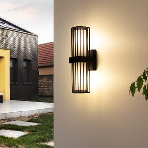 Lucande Aplică de exterior Chandan, antracit, 2 becuri, IP54, reglabil, Negru, Aluminiu, Modern
