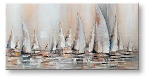 Tablou pictat manual PLACHETNICE 1 parte 140x70 cm - 140×70 cm / Klasický 2 cm