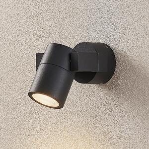 Lucande Spot de perete exterior Kavuna, rotund, antracit, IP54, reglabil, Negru, Aluminiu, Modern