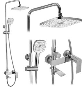Rea Storm, set cadă/duș cu duș cu efect de ploaie și duș manual, crom, REA-P4882