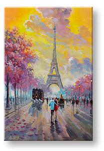 Tablou pictat manual WALKING IN PARIS 1 parte 60x90 cm - 60×90 cm / Clasic 2 cm