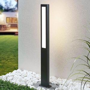 Lucande Bornă luminoasă LED Mhairi, unghiulară, antracit, 100 cm, Negru, Metal, Modern