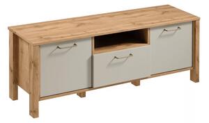 Dulap TV Ertigo 138 cm - stejar wotan/bez