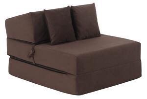 KONDELA Saltea pliabilă/fotoliu extensibil, 2 in 1, maro Taupe, PELOS