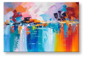 Tablou pictat ABSTRACT 1 parte 90x60 cm - 90×60 cm / Clasic 2 cm