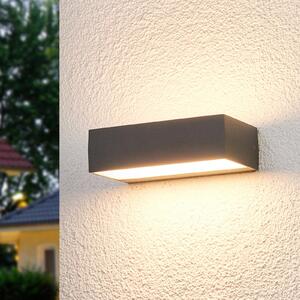 Lucande LED lampă de perete pentru exterior Lucande, 21 cm, antracit, IP54, Gri, Plastic, Modern