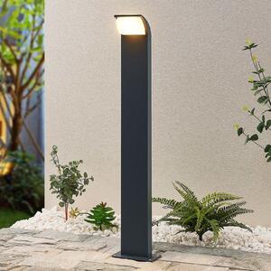 Lucande Bornă luminoasă LED Tinna, 80 cm, antracit, IP65, Negru, Aluminiu, Modern