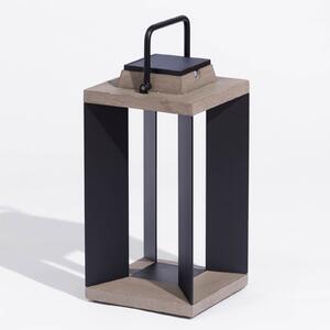 Lanternă solară Teckalu, aluminiu/aluminiu negru, 45.5cm