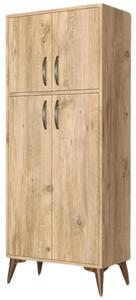 Dulap MDL0102, stejar, PAL melaminat, cu 4 usi, 63x35x155 cm