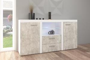 Comodă Luiza 2F 2S - beton deschis