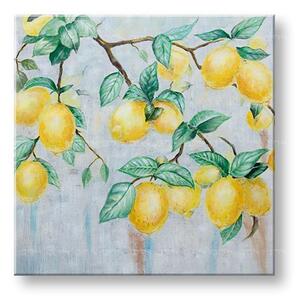 Tablou pictat pe perete CITRONS 1 parte 60x60 cm - 60×60 cm / Clasic 2 cm