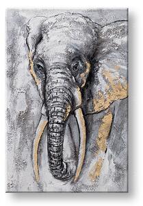Tablou pictat SLON 1 parte - 40x60 cm - 40×60 cm / Klasický 2 cm