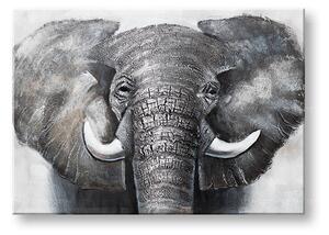 Tablou pictat SLON 1 parte - 100x70 cm - 100×70 cm / Klasický 2 cm