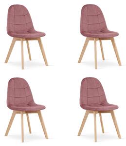 Set 4 Scaune Bucatarie/Dining Grace Roz Inchis Catifea
