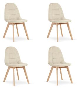 Set 4 Scaune Bucatarie/Dining Grace Bej Catifea