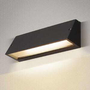 SLV Pema LED pentru exterior, CCT, negru, Negru, Sticlă, Modern, Perete unghiular