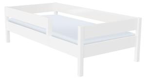 KONDELA Pat pentru copii cu barieră, alb, 70x140, MIX