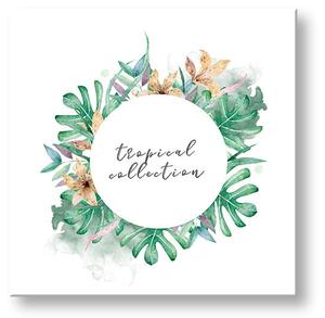Tablou de perete cu text Colecție tropicală - 30x30 cm