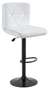 KONDELA Scaun de bar, piele ecologică alb/negru, SELEST