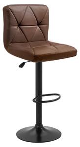 KONDELA Scaun de bar, piele ecologică maro/negru, SELEST