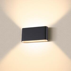 SLV Oval Lampă de perete exterior up/down CCT 17,5 cm negru, Negru, Metal, Modern
