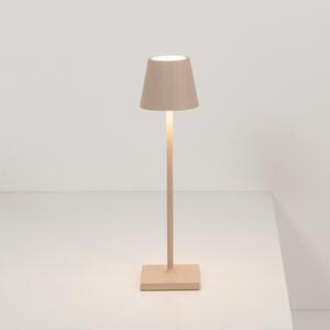 Zafferano Lampă cu acumulator Poldina micro IP65 nisip, reglabil, Bej, Aluminiu, Modern