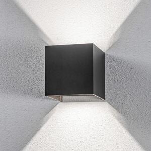 Lindby Lampa de perete pentru exterior LED Nivar, unghiulară, neagră, 10 cm,, Negru, Metal, Modern