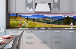 Fototapet pentru bucătărie - natură cu lumini roșii 260 x 60 cm