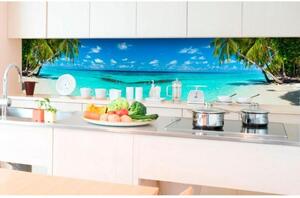 Fototapet pentru bucătărie - plajă în paradis 350 x 60 cm