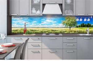 Fototapet pentru bucătărie - copac în pajiște 260 x 60 cm