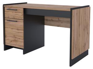 KONDELA Masă PC 130, stejar wotan/negru, AMONI 1D1S