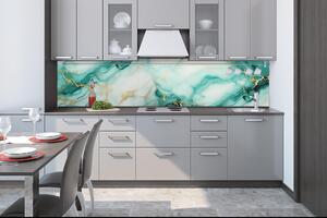 Fototapet pentru bucătărie - marmură de smarald 260 x 60 cm