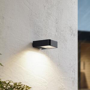 Lucande LED cu LED-uri solare pentru exterior Dava, înălțime 5 cm, senzor, Negru, Aluminiu, Modern