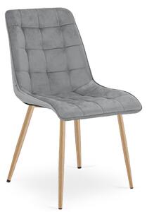 Scaun Bucatarie/Dining Spirit Catifea Gri Deschis, Picioare Metalice, Finisaj Lemn