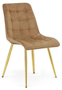 Scaun Bucatarie/Dining Spirit Catifea Maro, Picioare Metalice, Finisaj Auriu