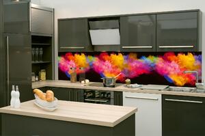 Fototapet pentru bucătărie - explozie de pulbere colorată 260 x 60 cm