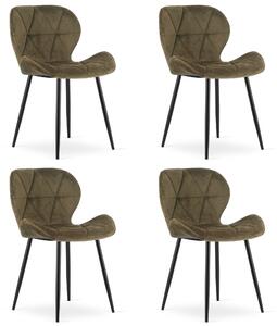 Set 4 Scaune Bucatarie/Dining Miller Catifea Maro