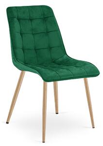 Scaun Bucatarie/Dining Spirit Catifea Verde, Picioare Metalice, Finisaj Lemn