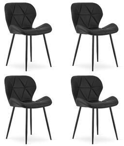 Set 4 Scaune Bucatarie/Dining Miller Piele Ecologica Negru