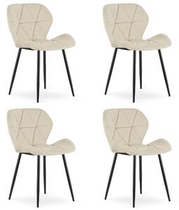 Set 4 Scaune Bucatarie/Dining Miller Catifea Bej