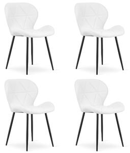 Set 4 Scaune Bucatarie/Dining Miller Piele Ecologica Alb