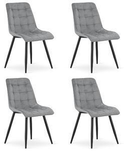 Set 4 Scaune Bucatarie/Dining Spirit Catifea Gri Deschis