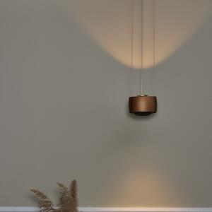 LOOM DESIGN Lampă suspendată LED Air, maro caramel, 13 cm, aluminiu, reglabil, Maro / Rugină, Camera de zi / sufragerie, Aluminiu, Modern