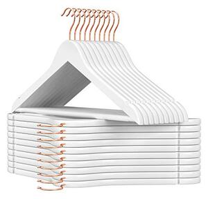 Set 20 umerase din lemn, Songmics, Natural+ Roz, CRW001N01